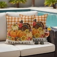 thumbnail image 4 of Fall Pumpkin Outdoor Waterproof Pillow Covers, Thanksgiving Turkey Farmhouse Sunflower Plaid Decorative Square Throw Pillowcase Sofa Cushion Sham for Patio/Couch/Chair, 20"x20" 2 Pack, 4 of 8