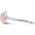 thumbnail image 3 of Sterling Silver Cheryl M Rhod-Pl Cz And Imitation Morganite Ring (Size 7) Made In China qcm1323-7, 3 of 5