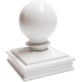 thumbnail image 1 of 3" x 3" Aluminium Ball Top Post Cap for Metal Posts - Pressure Fit - White, 1 of 6