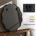 thumbnail image 6 of AUROMIR 30" Wavy Round Bathroom Mirror Wall Mounted Modern Vanity Mirror, Black, 6 of 6