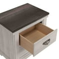 thumbnail image 2 of Benjara Nightstand with 2 Drawers and Metal Curved Pulls, Antique White, 2 of 5