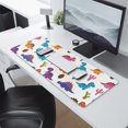 thumbnail image 2 of Long Mouse Pads for Desk,White Dinosaurs Cacti Pattern Desk Mats on Top Of Desks, Desk Mouse Pad Extra Large with 3mm Non-Slip Base and Stitched Edge for Gaming,Office,Work,Home 31.5"x11.8", 2 of 6