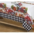 thumbnail image 3 of Newbridge Thanksgiving Autumn Farm Truck Gingham Bordered 60 x 120 inch Rectangle Fabric Tablecloth, 3 of 9