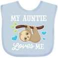 thumbnail image 3 of Inktastic My Auntie Loves Me with Sloth and Hearts Boys or Girls Baby Bib, 3 of 4