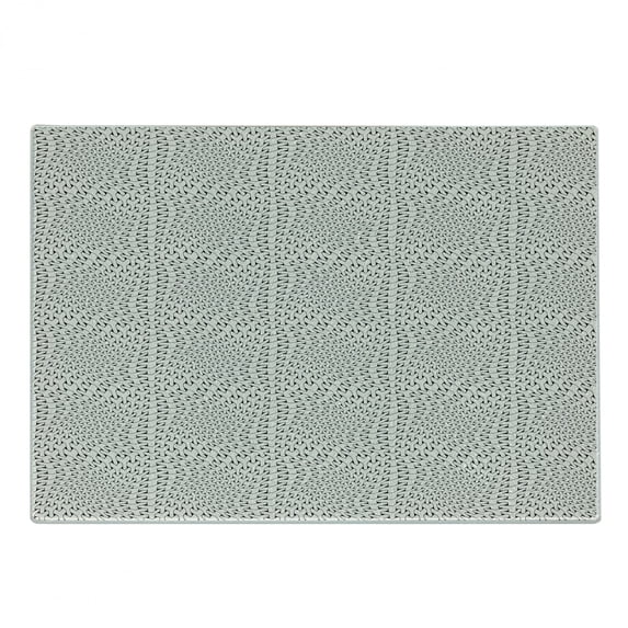 1990s Cutting Board, Abstract Grid Design with Geometric Shape Pattern Retro Inspirations Monochrome, Decorative Tempered Glass Cutting and Serving Board, in 3 Sizes, by Ambesonne