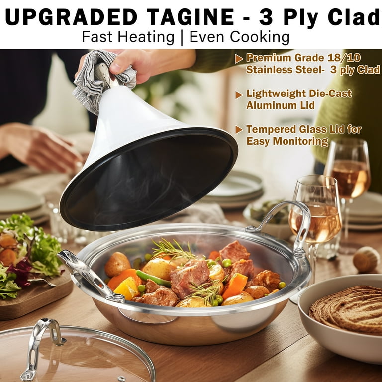 ロクサン  TKS POT 3点セット Cooks Standard Moroccan Tagine Pot, 3.6 Qt Multi-Ply Clad