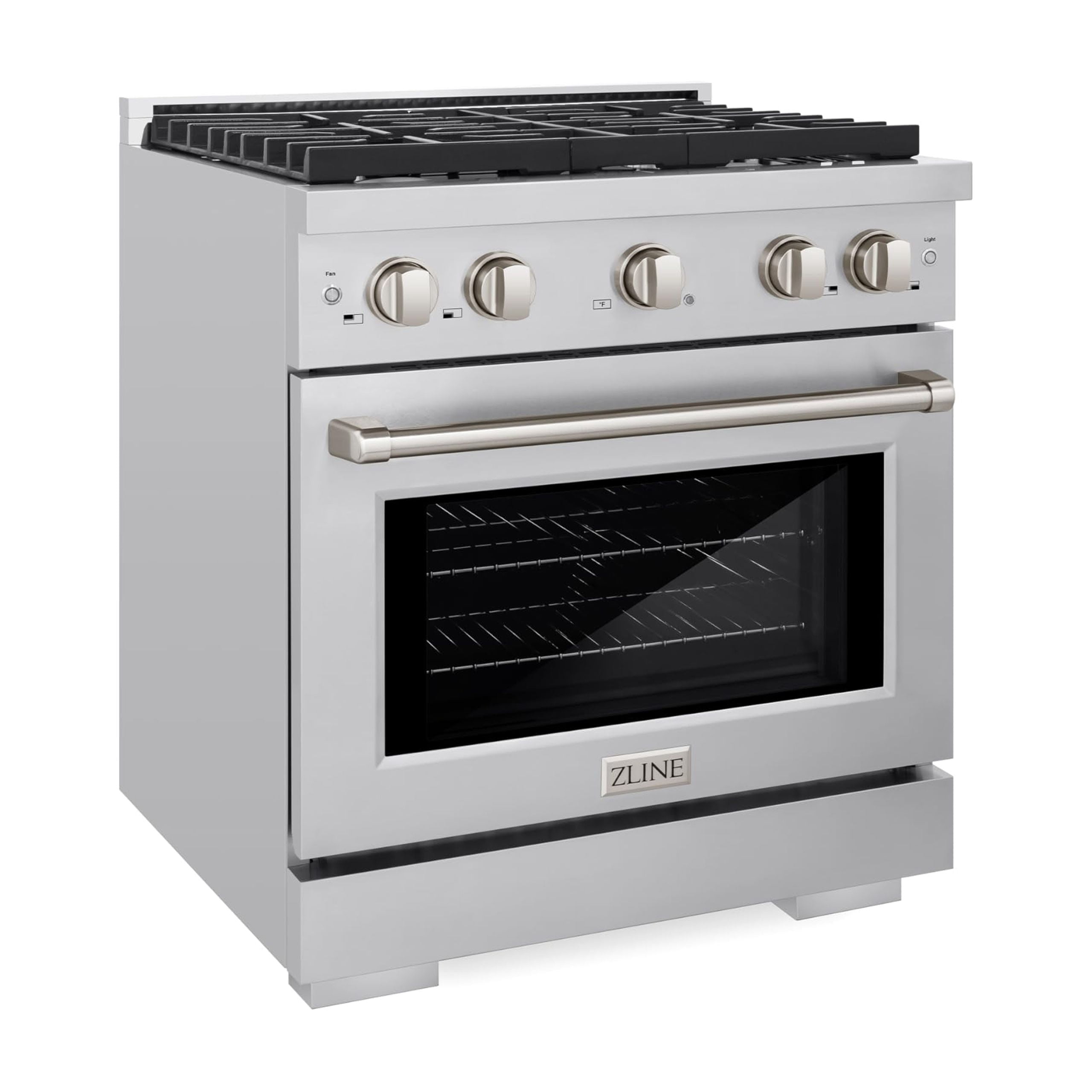 ZLINE 30" 4.2 cu. ft. Paramount Dual Fuel Range in Stainless Steel with 4 Brass Burners, SDR-BR-30