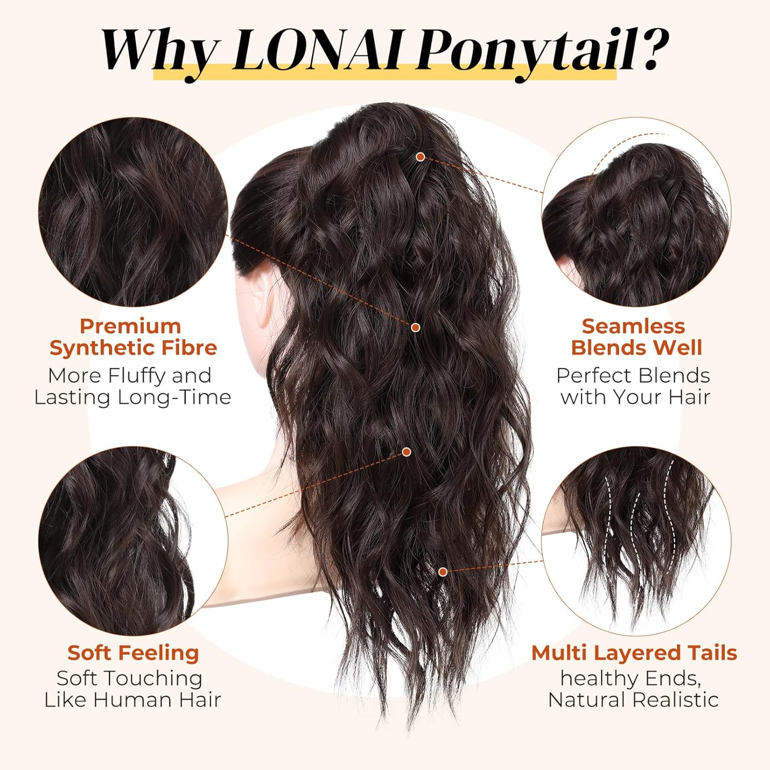 Ponytail Extension, 18 display picture 3