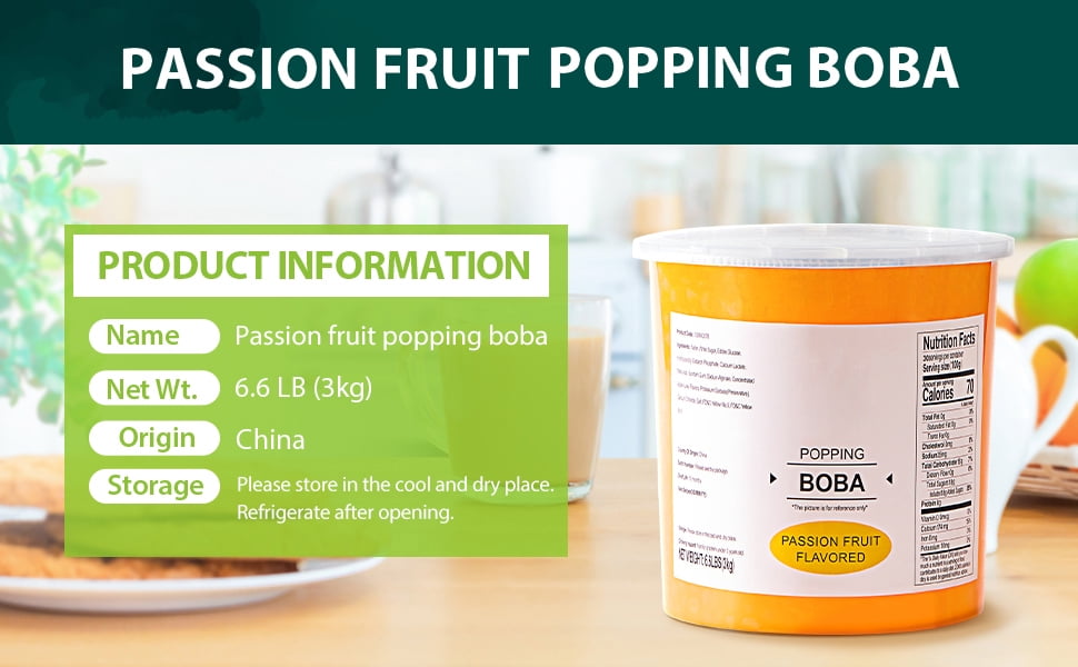 Passion Fruit Popping Boba, 2.99kg