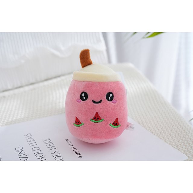 Muñeco de peluche con forma de taza de té de burbujas, bolso, accesorios, llavero, tienda de té con leche, pequeños regalos
