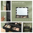 thumbnail image 4 of LEDREM LED Vanity Desk with Mirror - Adjustable Brightness, 2 Drawers & 3 Compartments, Makeup Table with Anti-Tip Kit, Ebony Black, 4 of 6