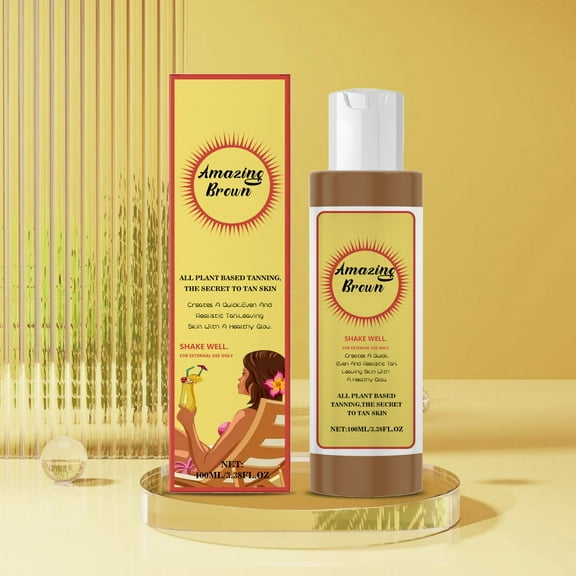 HYLLai Shiny Black Tanning Lotion 100ml, Fast-Acting Sunless Tanning Cream for Deep, Dark Tan, Indoor & Outdoor Use, Enriched with Hawaiian Ingredients, Safe & Non-Sticky