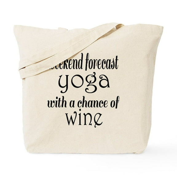 CafePress - Yoga And Wine Tote Bag - Unisex Canvas Tote Bag, Beige, 1-Piece