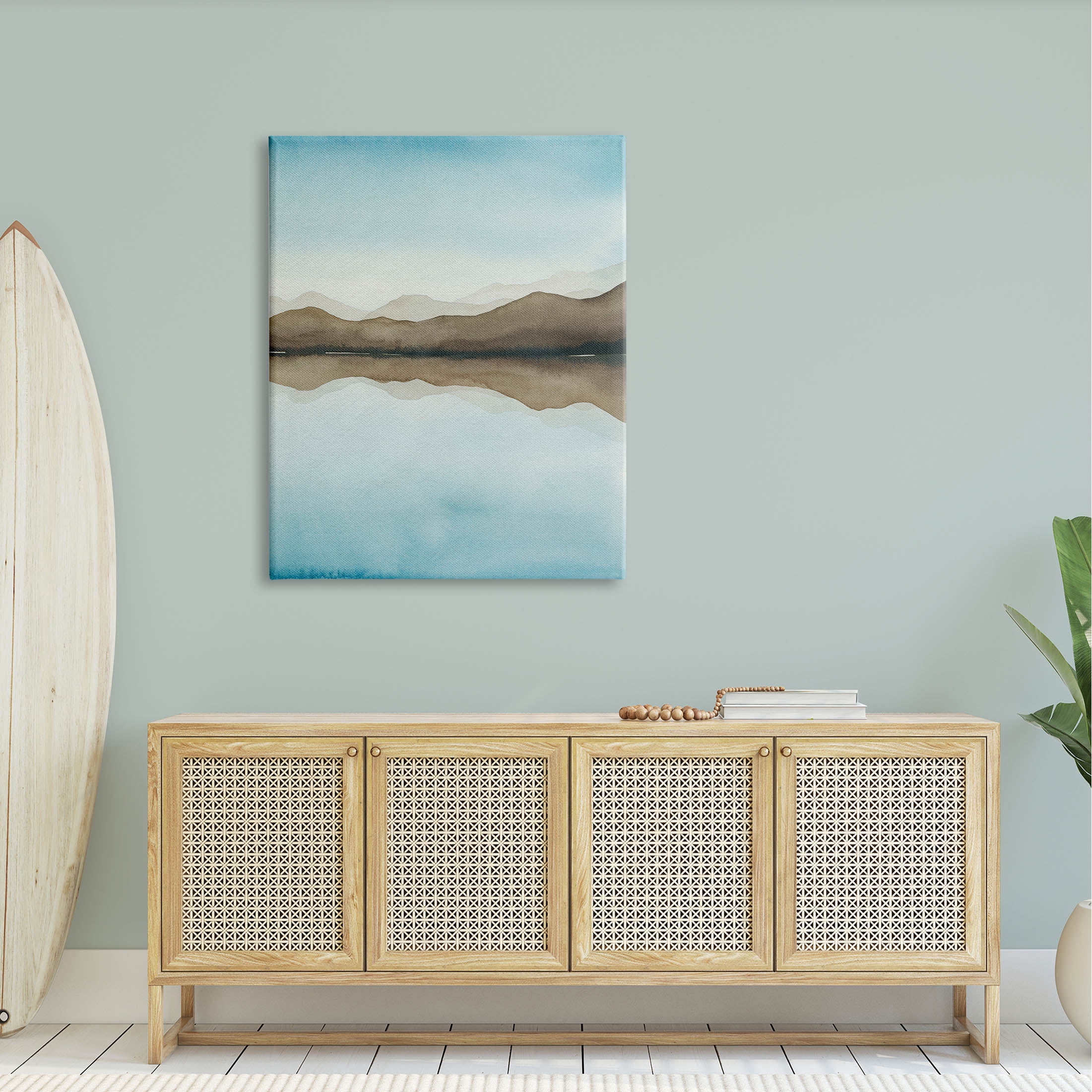 Stupell Industries Lakeside Mountains Reflection Landscape Painting Gallery Wrapped Canvas Print Wall Art, Design by Grace Popp