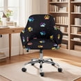 thumbnail image 2 of Whosucclay Colorful Dog Paw Print Curved Back Bar Stool Slipcovers with Arms, Anti Wrinkle Bar Chair Slipcovers Bar Stool Cover Swivel Chair Protector for Counter Kitchen Dining Room, 2 of 7