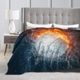 thumbnail image 5 of American Football Ball in Fire and Water Throw Blanket Ultra Soft Warm All Season Decorative Fleece Blankets for Bed Chair Car Sofa Couch Bedroom 50"X40", 5 of 5
