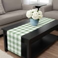 thumbnail image 4 of Sage Green Buffalo Plaid Table Runner 108 Inches Long, Green White Checkered Farmhouse Kitchen Coffee Dining Table Decoration for Home Party Birthday Wedding Home Decor 13x108 Inches, 4 of 8