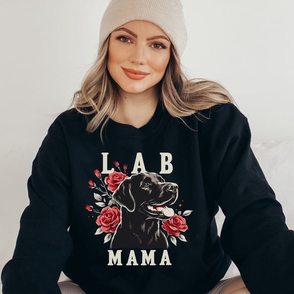 Velto Black Labrador Retriever Sweatshirt, Labrador mom Sweatshirt, Lab mama tshirt, lab Lover Gift, Cute Black Lab Mom Dog T shirt Lab Pet All Size S-5XL