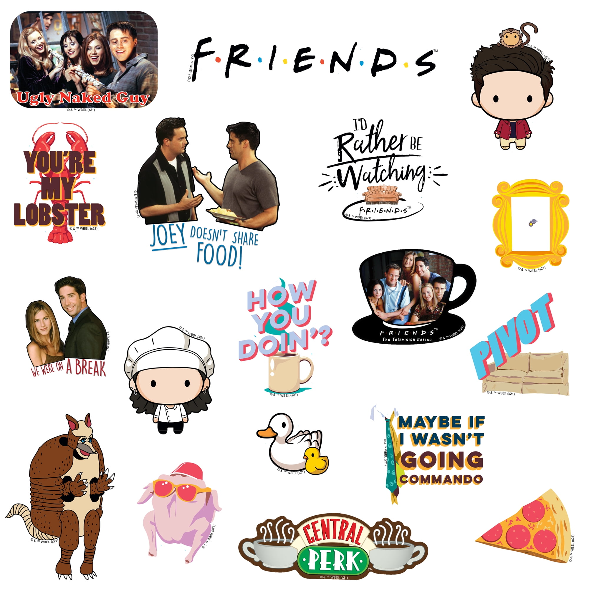 Pack Non Random Vinyl Music Friends Stickers For Car, Luggage