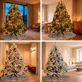 thumbnail image 6 of Vintage Texas Star Brown Christmas Tree Skirt 36 Inches, Black Plaid Berry Farmhouse Xmas Trees Skirt Mat Cover Decorations for Holiday Party Indoor Outdoor, 6 of 9