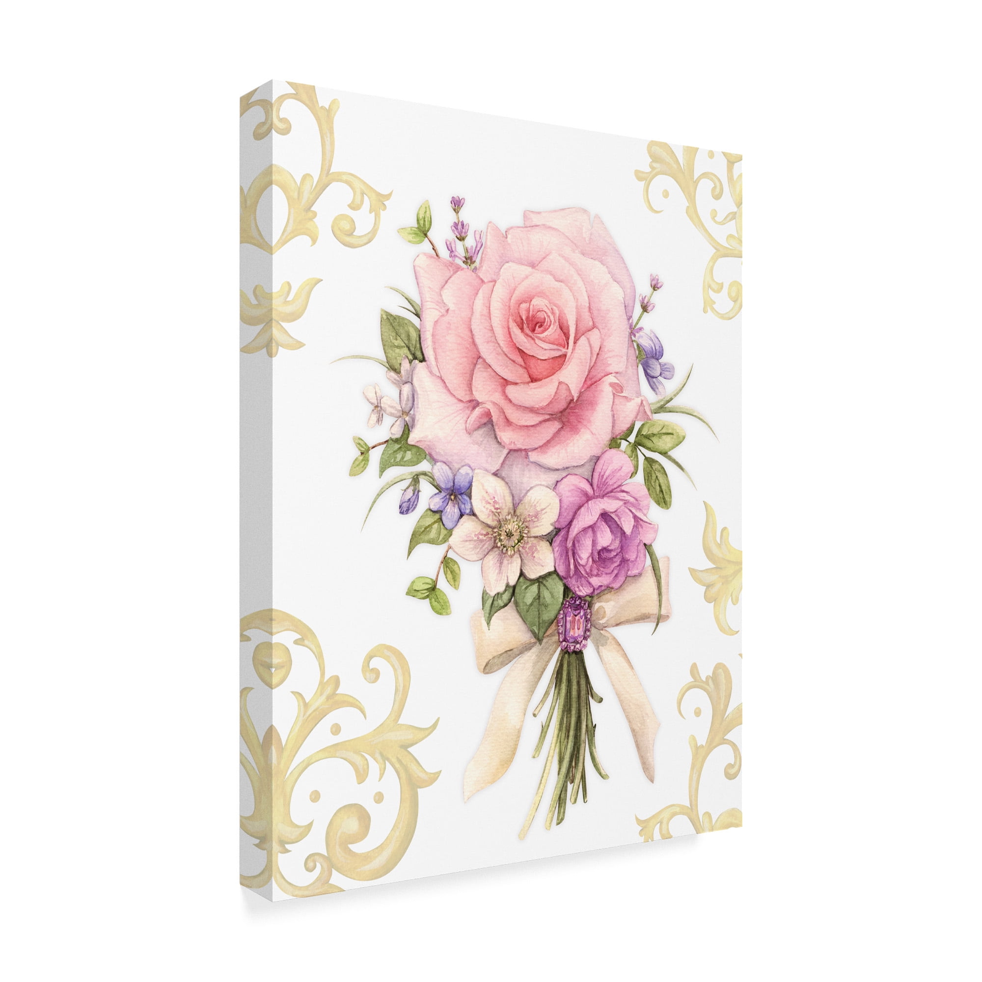 Trademark Fine Art 'Small Bouquet With A White Bow' Canvas Art by Maria Rytova