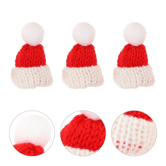 FRCOLOR 20Set Craft Mini Hats Red Photo Props for Christmas Parties Decorations