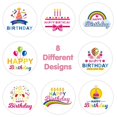 thumbnail image 2 of Lindbes 500 Pieces Happy Birthday Stickers Round Decorative Sealing Stickers Labels for Cards Invitations Envelopes Gift Present, 2 of 7