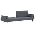 thumbnail image 5 of vidaXL Sofa Bed with Cushions Dark Grey Velvet, 5 of 5