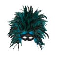 thumbnail image 2 of Tocado de plumas, accesorio de disfraz para carnaval, espectáculos escénicos Verde oscuro, 2 of 9