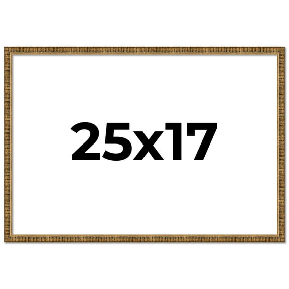 25x17 Frame Gold Solid Wood Picture Frame - Complete Modern Photo Frame Includes UV Acrylic