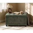 thumbnail image 2 of Tufted Storage Ottoman with Nailhead Trim, Square Footstool with Hidden Storage Compartment, Upholstered Coffee Table for Living Room, Bedroom, Green, 2 of 5