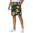 thumbnail image 4 of INSPIRE CHIC Floral Printed Shorts for Men's Flat Front Button Down Zipper Business Flower Pattern Shorts 30 Black, 4 of 5