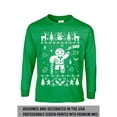 thumbnail image 5 of Mens Gingerbread Cookie Oh Snap green long sleeve Christmas party Tshirt (Mens Small), 5 of 7