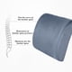 thumbnail image 5 of Almohada lumbar de espuma viscoelástica para silla de oficina y asiento de coche - Cojín de algodón gris 35x35x10cm, soporte ergonómico para la espalda en casa y viajes, 5 of 6