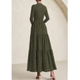 thumbnail image 5 of Vestido PRETTYGARDEN Maxi de Manga Larga Verde Militar Talle M, 5 of 5