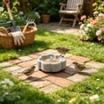 thumbnail image 5 of Natural Stone Bird Feeder Bowl - Decorative Outdoor Bird Bath & Feeding Dish with Raised Center Flower Weatherproof Garden Decor, 5 of 6