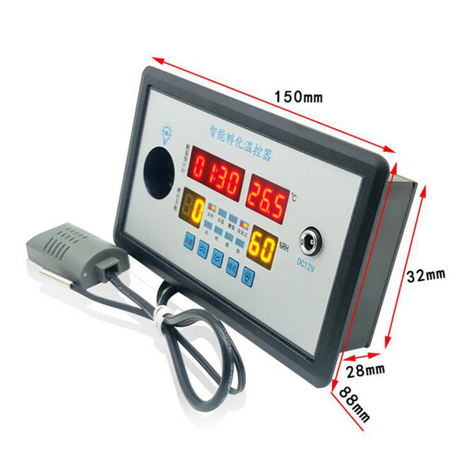 Fzaqwen 12V LED Temperature Controller Household Incubator Humidity Control Temperature Control for Egg Incubator Greenhouse Controller Turkey Duck