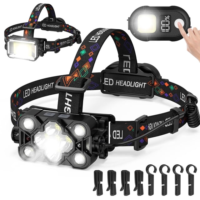 Linterna Frontal MoKo 2500 Lúmenes 9 LED 13 Modos IP44 Resistente al Agua