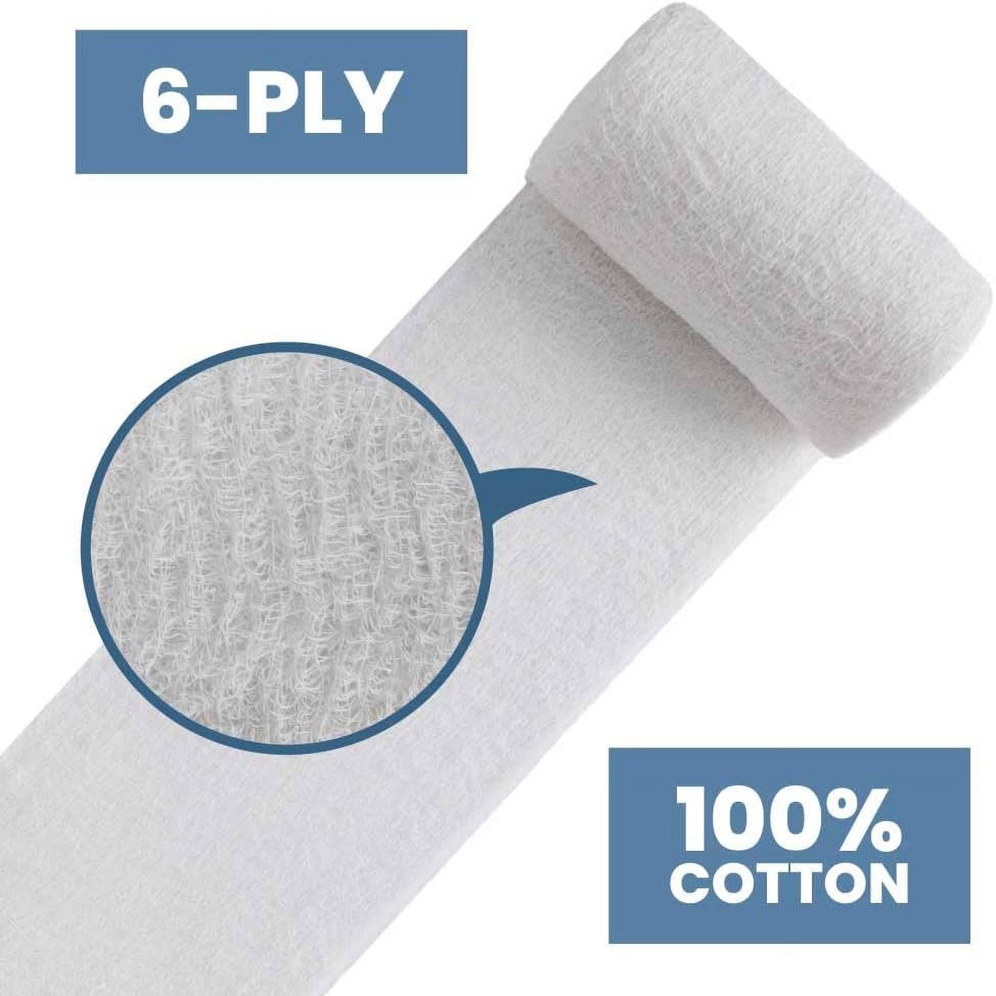 Sterile Gauze Rolls [60 Rolls] - 4.5” x 4.1 Yards Rolls, 100% Cotton Wound Dressing Sterile Wraps, 6 Ply Individually Wrapped Weaved Bandage, Highly Absorbent First Aid Gauzes