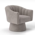 thumbnail image 3 of SEYNAR 360° Upholstered Swivel Accent Chair, Velvet Fluffy Lounge Sofa Chair for Living Room(Grey), 3 of 9