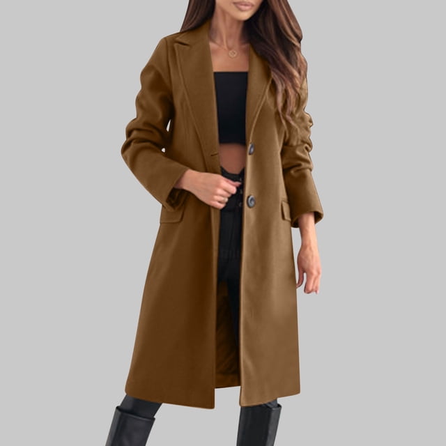 Chaqueta y abrigo informal de manga larga con capucha para mujer, cárdigan de lana con cremallera y solapa de color liso, chaqueta de manga larga, abrigo para mujer