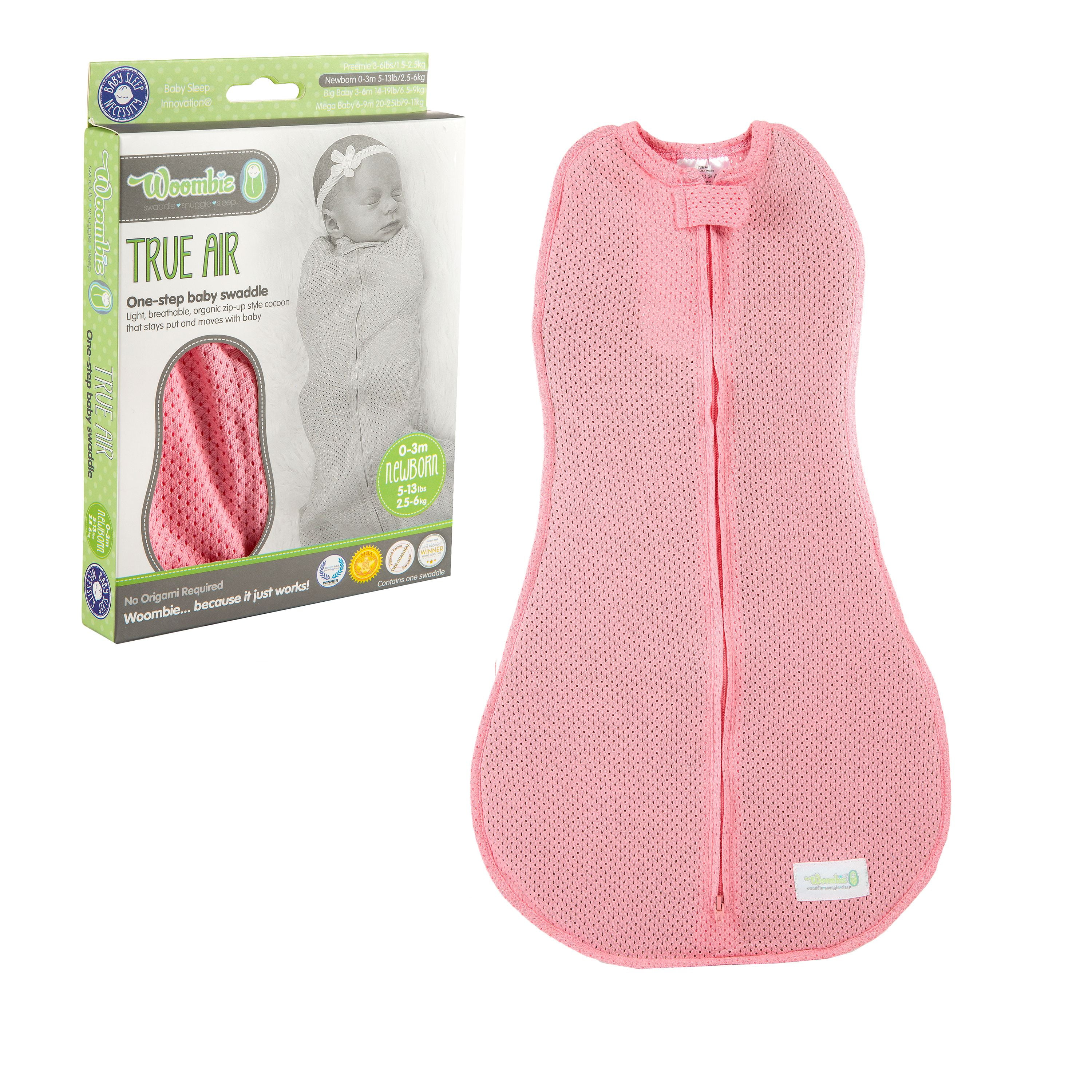 Woombie True Air Swaddle (Island Pink, Newborn 513 lbs)