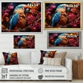thumbnail image 4 of Designart "Radiant Sunset Plumage Of Red And Blue Parrots II" Parrot Floater Framed Wall Art Living Room, 4 of 5