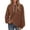 Brown, variant on YODETEY Womens Hoodies Sweatshirts, Drawstring Casual Long Sleeve Textured Knit Loose Hooded Sweatshirt with Pocket, Hoodies for Women,Navy,L