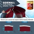thumbnail image 2 of KNOX 4 Bow Bimini Top Sidewalls for KNOX Bimini Tops for Boats, 600D Solid Canvas Side Blocks with Adjustable Straps, Stainless Steel Mounting Hardware, 80"L x 26"H, Burgundy, 2 of 6
