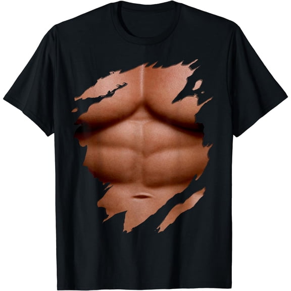 Big Chest Six Pack Abs Muscles Bodybuilder T-Shirt