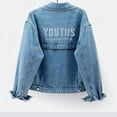 thumbnail image 6 of Pyhlmscde Women's Loose Embroidered Solid Color Denim Jacket, Denim Jacket for Women, Womens Tops, Fall Clothes, 6 of 6