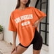 thumbnail image 2 of Camiseta holgada de manga corta y cuello redondo con estampado informal para mujer, 2 of 4