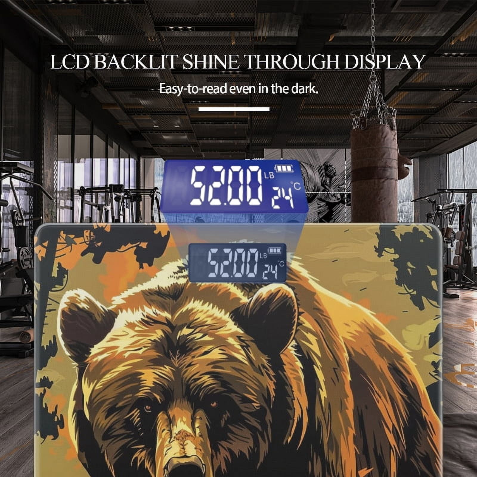 Bathroom Scale, Highly Accurate Digital Body Scale,Precisely Measures Weight up to 400 lbs-Brown Bear In Forest At Sunset