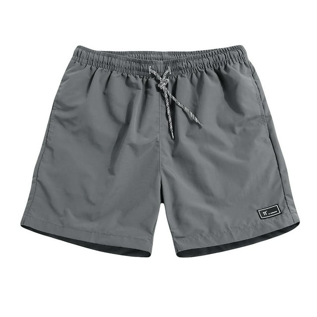 Ramiter Men Swim Shorts Mens Swim Trunks Quick Dry Mens Board Shorts Bathing Suits Mens Swim Trunks with Compression Liner Grey,XL